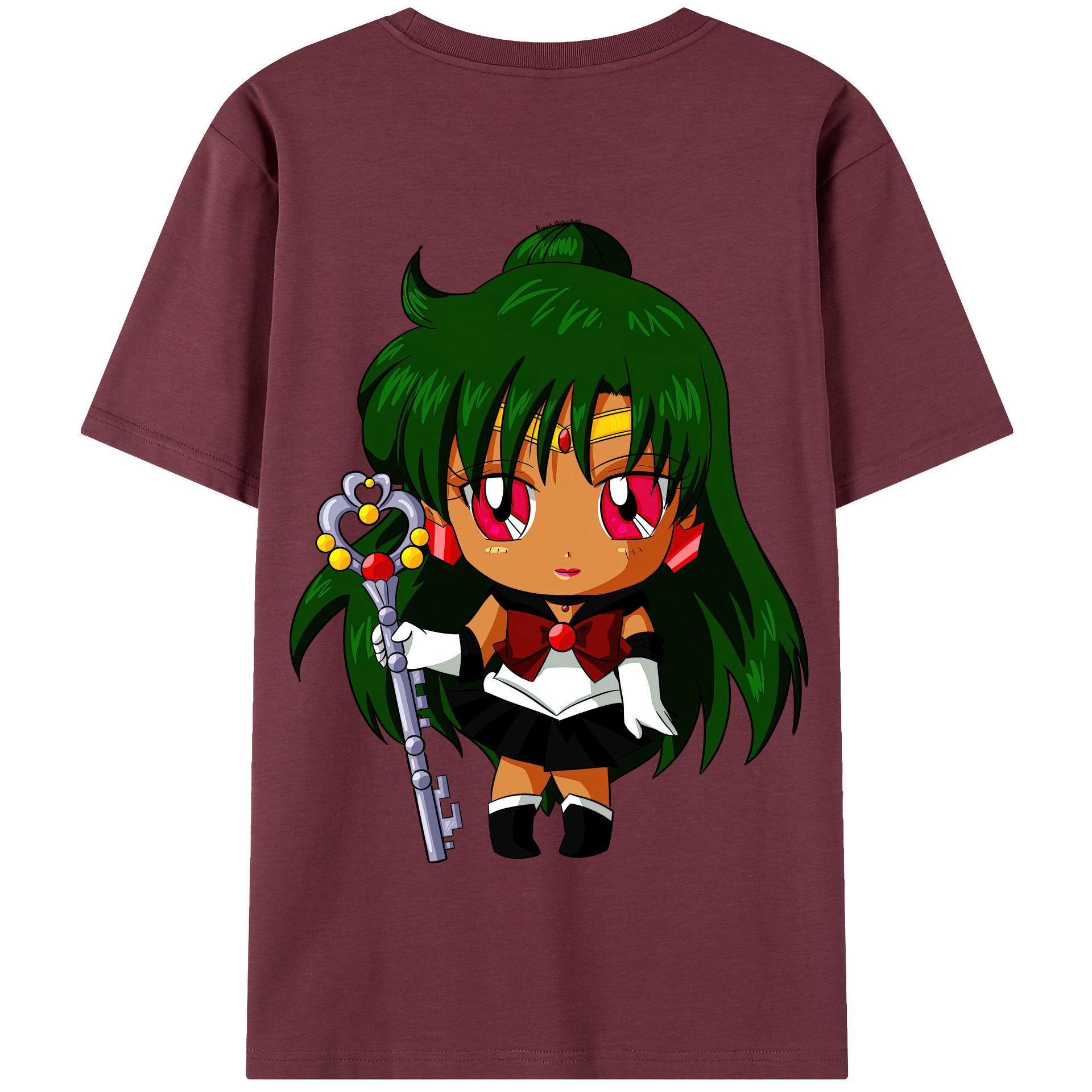 （画像用） 美少女戦士セーラームーン 冥王せつな Sailor Moon Meiou Setsuna 綿100％半袖Tシャツ（背面プリント）